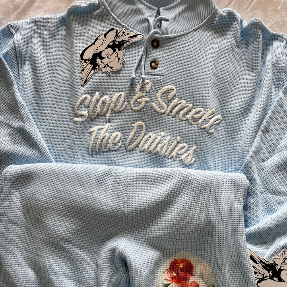 Light Blue Embroidered Lounge Set